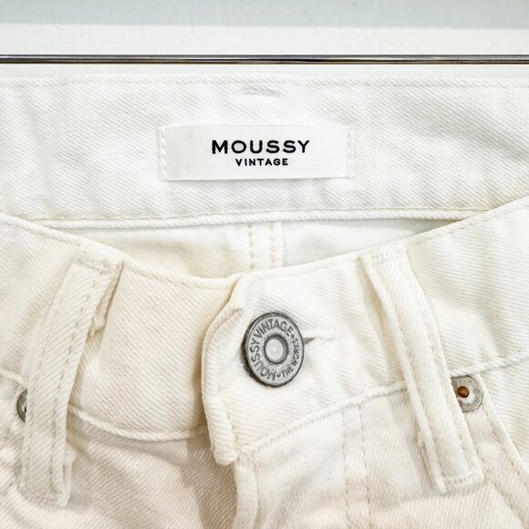 Moussy Vintage Denim MV Burnside Raw Hem Skinny Jeans Designer Luxury White 26 - Picture 7 of 13